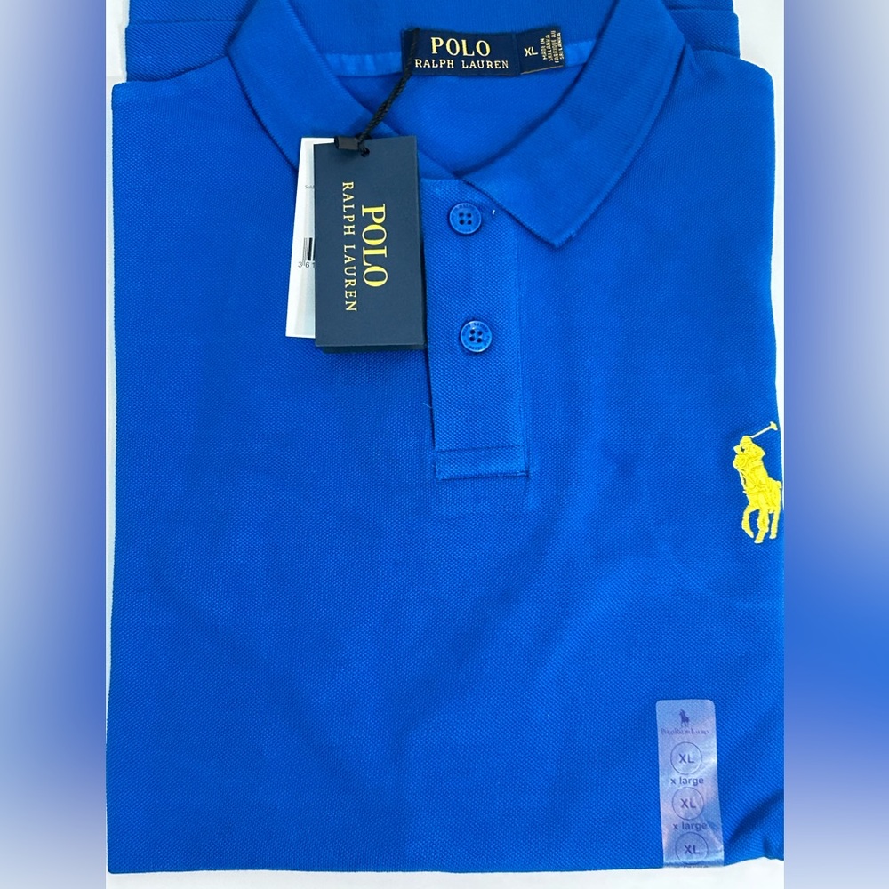 Polo by Ralph Lauren polo shirt (Mid sized pony) ocean blue /Red